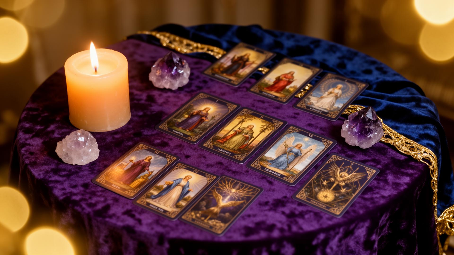 Consulta espiritual de tarot por teléfono con cartas y vela
